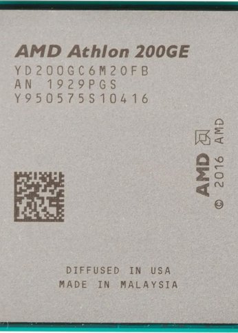 Процессор AMD Athlon 200GE OEM (YD200GC6M2OFB) {3.2 GHz/2core/1+4Mb/SVGA RADEON Vega 3/35W/Socket AM4}