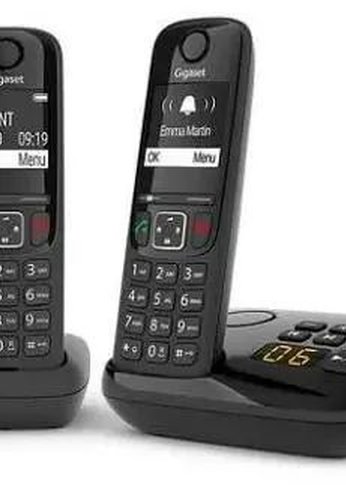 Р/Телефон Dect Gigaset AS690A DUO RUS черный (труб. в компл.:2шт) автооветчик АОН