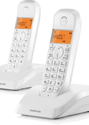 Р/Телефон Dect Motorola S1202 белый (труб. в компл.:2шт) АОН