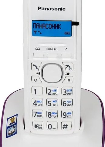 Р/Телефон Dect Panasonic KX-TG1611RUF фиолетовый/белый АОН