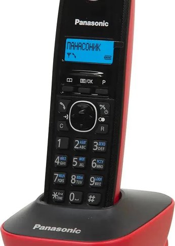 Р/Телефон Dect Panasonic KX-TG1611RUR красный/черный АОН