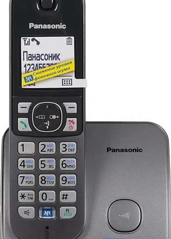 Р/Телефон Dect Panasonic KX-TG6811RUM серый металлик АОН