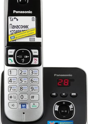 Р/Телефон Dect Panasonic KX-TG6821RUB черный автооветчик АОН