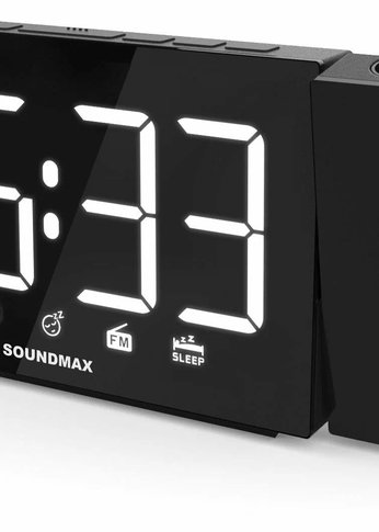 Радиобудильник Soundmax SM-1533 (черный с белым)