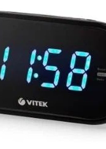 Радиобудильник Vitek VT-6602 черный LCD часы:цифровые AM/FM