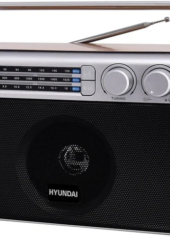 Радиоприемник настольный Hyundai H-SRS105 коричневый USB SD/microSD