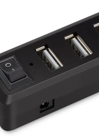 Разветвитель USB 2.0 Buro BU-HUB4-0.5L-U2.0 4порт. черный