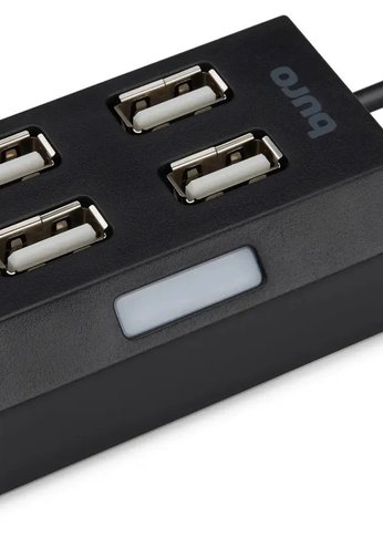 Разветвитель USB 2.0 Buro BU-HUB4-U2.0 4порт. черный