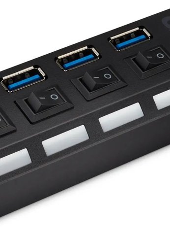 Разветвитель USB 3.0 Buro BU-HUB4-U3.0-L 4порт. черный