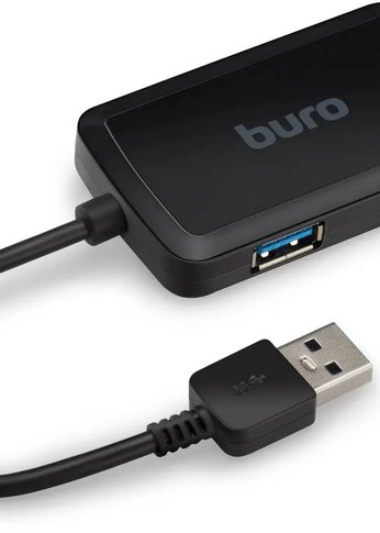 Разветвитель USB 3.0 Buro BU-HUB4-U3.0-S 4порт. черный