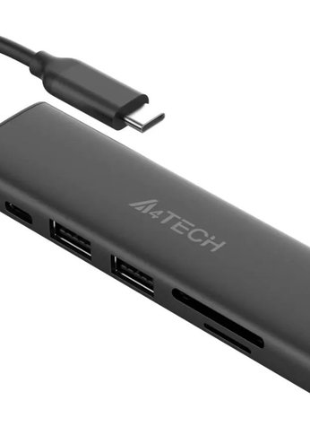 Разветвитель USB-C A4Tech DST-60C 2порт. серый