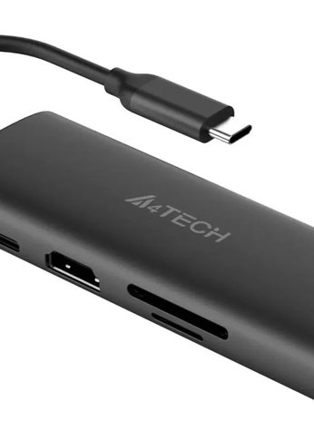 Разветвитель USB-C A4Tech DST-80C 2порт. серый