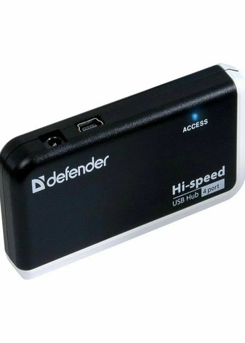 Разветвитель USB Defender USB QUADRO INFIX USB 2.0, 4 порта, [83504]