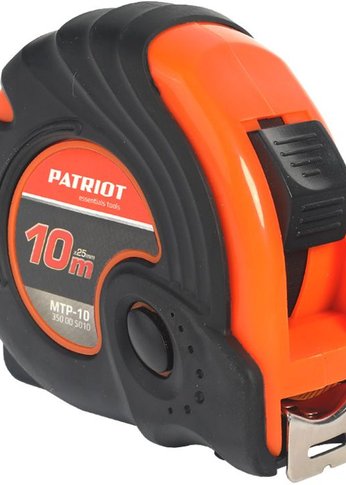 Рулетка Patriot MTP-10, ударопрочный корпус, обрезиненная, 10м