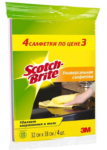 Салфетка 3M Scotch-Brite GPW-4IN3 вискоза (7100145330)