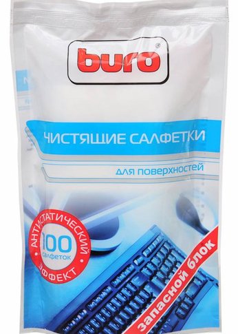 Салфетки Buro BU-Zsurface для поверхностей мягкая упаковка 100шт влажных