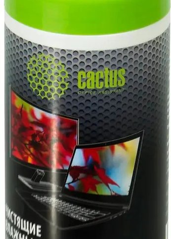 Салфетки Cactus CS-T1001 для экранов и оптики туба 100шт влажных