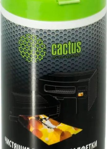 Салфетки Cactus CS-T1002 для компьютеров и оргтехники туба 100шт влажных