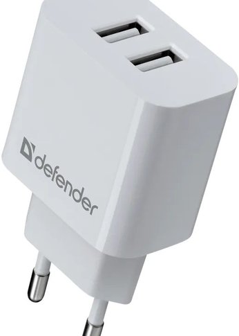 Сетевое З/У Defender UPA-22 2xUSB белый (83580)