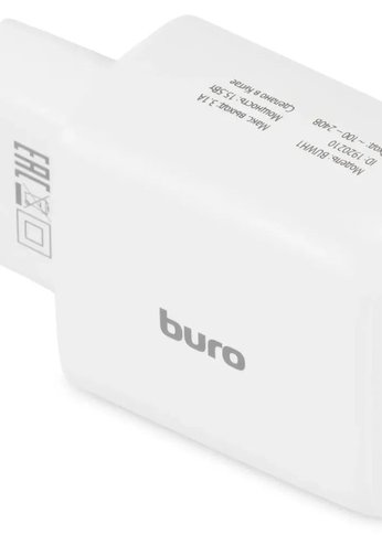 Сетевое зар./устр. Buro BUWH1 15.5W 3.1A 2xUSB универсальное белый (BUWH15S200WH)