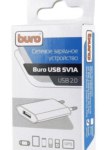 Сетевое зар./устр. Buro TJ-164w 1A универсальное белый