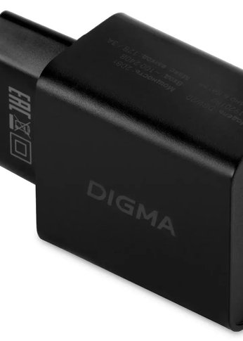 Сетевое зар./устр. Digma DGW2D 20W 3A+1A (PD+QC) USB-C/USB-A универсальное черный (DGW2D0F110BK)