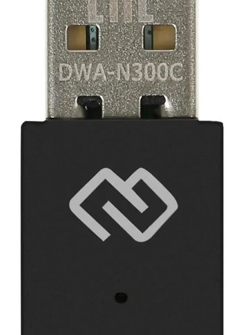 Сетевой адаптер WiFi Digma DWA-N300C N300 USB 2.0 (ант.внутр.) 1ант. (упак.:1шт)