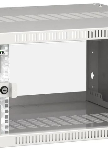 Шкаф коммутационный ITK Linea WE (LWE3-06U66-GF) настенный 6U 600x600мм пер.дв.стекл направл.под закл.гайки 50кг серый 550мм 14.3кг 200град. 320мм IP