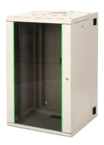 Шкаф коммутационный Lande Proline (LN-PR16U6045-LG-111) настенный 16U 600x450мм пер.дв.стекл задн.дв.стал.лист направл.под закл.гайки 100кг серый 29к