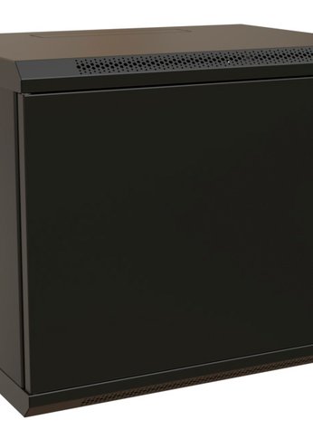 Шкаф коммутационный WRline (WR-TW-1566-SR-RAL9004) настенный 15U 600x600мм пер.дв.металл 2 бок.пан. направл.под винты 60кг черный 520мм 775мм IP20 ст