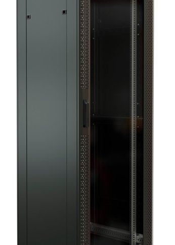 Шкаф серверный WRline (WR-TT-2268-AS-RAL9004) напольный 22U 600x800мм пер.дв.стекл задн.дв.стал.лист 2 бок.пан. 800кг черный 710мм 1166мм IP20 сталь