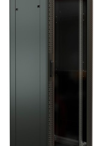 Шкаф серверный WRline (WR-TT-4268-AS-RAL9004) напольный 42U 600x800мм пер.дв.стекл задн.дв.стал.лист 2 бок.пан. 800кг черный 710мм 2055мм IP20 сталь