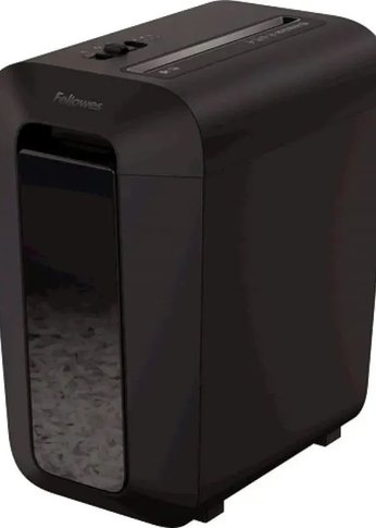 Шредер Fellowes PowerShred LX65 черный (секр.P-4) перекрестный 10лист. 22лтр. скрепки скобы пл.карты