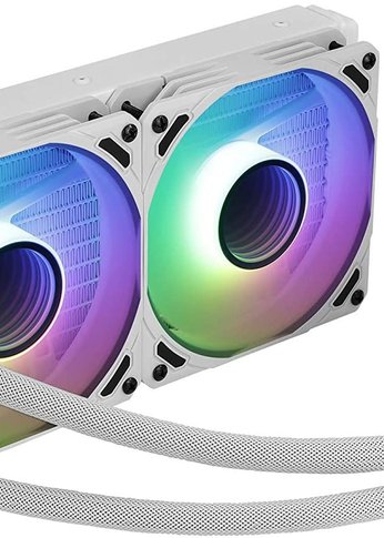 Система водяного охлаждения Aerocool Mirage L240 White Soc-AM4/1151/1200/2066/1700 4-pin 20-27dB Al+Cu 400W 1200gr LED Ret