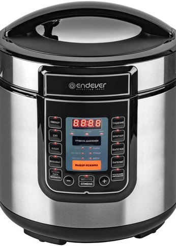Скороварка-мультиварка электрическая Endever Vita-132, черный/стальной
