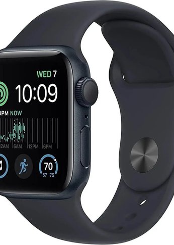 Смарт-часы Apple Watch SE 2024 A2722 40мм OLED корп.темная ночь Sport Band рем.темная ночь разм.брасл.:140-190мм (MXE73LL/A)