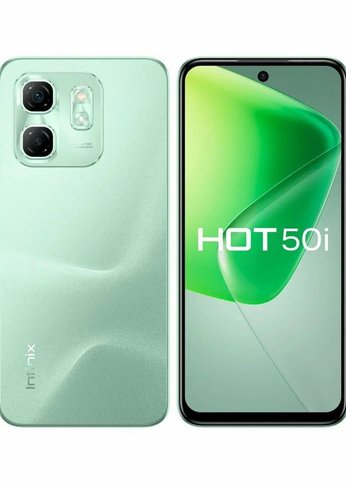 Смартфон Infinix X6531B Hot 50i 256Gb 4Gb зеленый моноблок 3G 4G 2Sim 6.78" 720x1600 Android 14 48Mpix 802.11 a/b/g/n/ac NFC GPS GSM900/1800 GSM1900