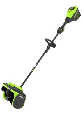 Снегоуборщик аккумуляторный Greenworks GD60SS2  60V, 30 см, с регулируемым направлением выброса, бесщеточный, c 1хАКБ 5Ач и ЗУ [2603207UG]