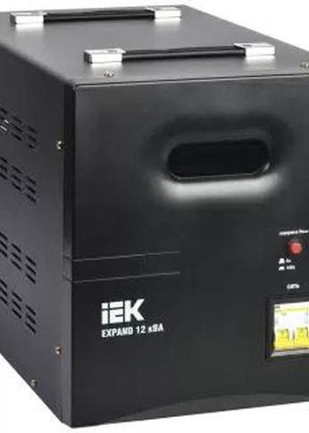 Стабилизатор напряжения IEK Expand 12кВА однофазный черный (IVS21-1-012-11)