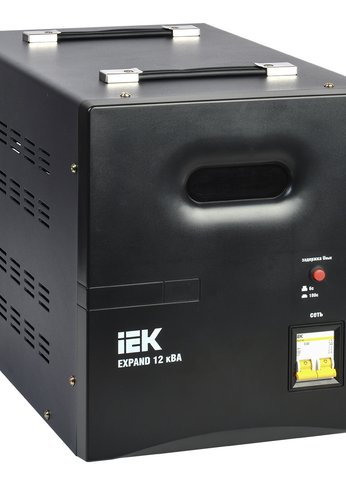 Стабилизатор напряжения IEK Expand 12кВА однофазный черный (IVS21-1-012-11)