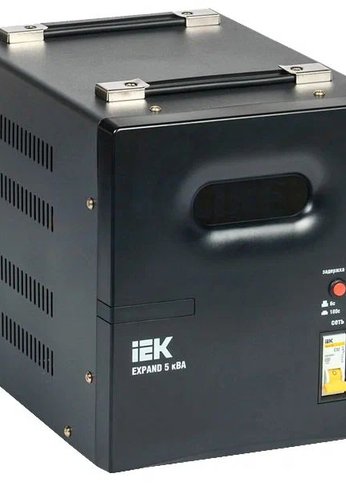 Стабилизатор напряжения IEK Expand 5кВА однофазный черный (IVS21-1-005-11)