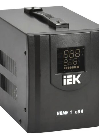 Стабилизатор напряжения IEK Home 1 кВА однофазный переносной черный (IVS20-1-01000)