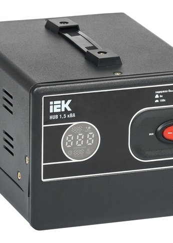 Стабилизатор напряжения IEK Hub 1.5кВА однофазный черный (IVS21-1-D15-13)