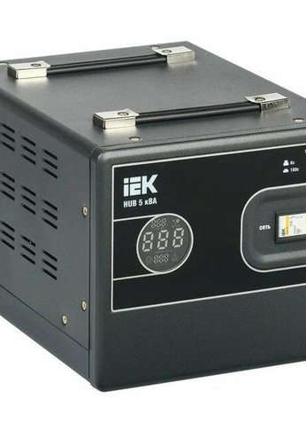 Стабилизатор напряжения IEK Hub 5кВА однофазный черный (IVS21-1-005-13)