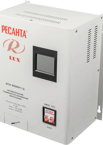 Стабилизатор напряжения Ресанта АСН-8 000 Н/1-Ц Lux 220В±8% (63/6/17)