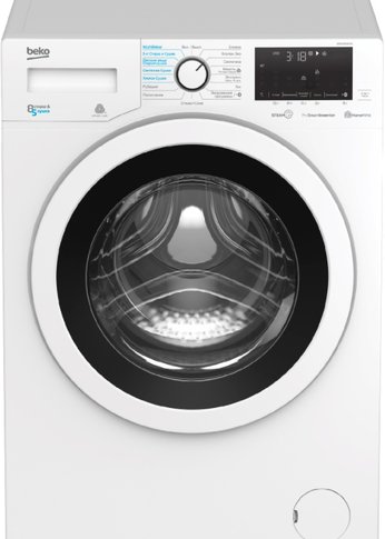 Стиральная машина Beko WDW85636B3 белый сушка 5кг,стирка 8кг, 1200об/мин