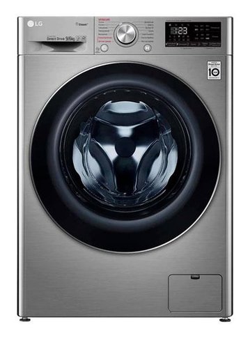 Стиральная машина LG F4V5VG2S, с паром, стирка 9кг, сушка 5кг, 1400об/мин, инверторная