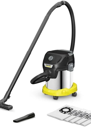 Строительный пылесос Karcher KWD 3 S V-15/4/20 AE *EU 1000Вт (уборка: сухая/сбор воды/выдув) желтый