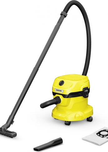 Строительный пылесос Karcher WD 2 Plus V-12/4/18 1000Вт (уборка: сухая/сбор воды) желтый