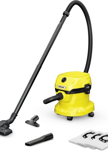 Строительный пылесос Karcher WD 2 Plus V-12/6/18/C 1000Вт (уборка: сухая/влажная) желтый (1.628-015.0)